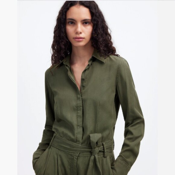 Madewell Relaxed Tie-Waist Dark Loden Jumpsuit NWT - Picture 5 of 5